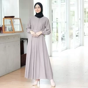 Abu Abu Warna Gamis yang Cocok Untuk Kulit Sawo Matang