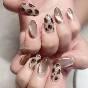 Animal Print Cat Eye Nail Art Cat Eye Nail Art