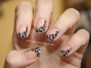 Colourful Leopard Nails