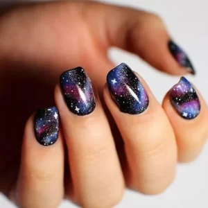 Galaxy Cat Eye Nail Art