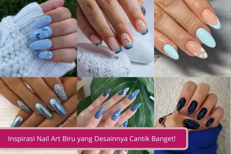 Gambar 10 Inspirasi Nail Art Biru yang Desainnya Cantik Banget