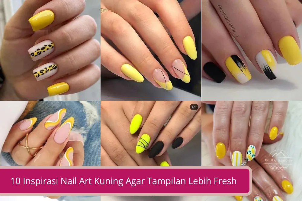 Gambar 10 Inspirasi Nail Art Kuning Buat Kamu yang Mau Tampil Lebih Fresh