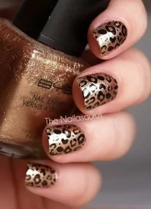 Gold Leopard Nails