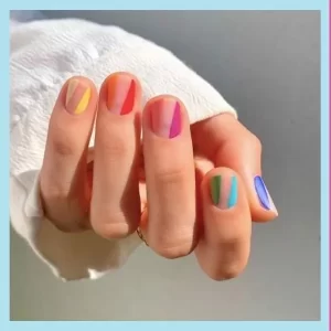 Multicolored Nails Nail Art yang Cantik dan Lucu