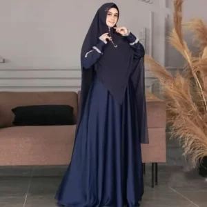 Navy Warna Gamis yang Cocok Untuk Kulit Sawo Matang