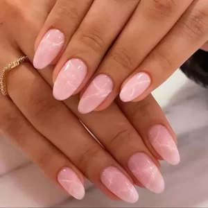 Pink Marble Nails