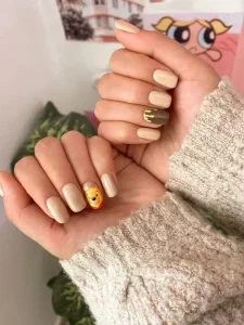 Natural Pooh Nail Art Karakter