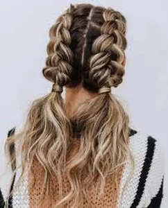 Dutch braid pig tails Macam macam kepang rambut beserta caranya