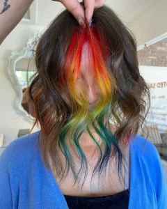 Rainbow bangs Teknik Hidden Rainbow Hair