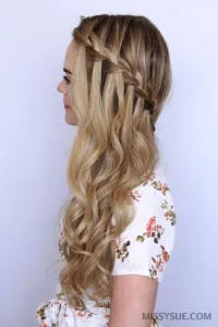 Side waterfall braid